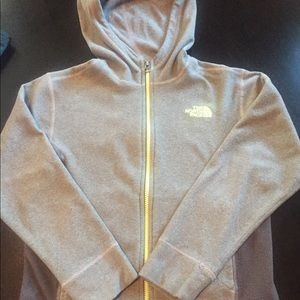 Boys North Face lightweight fleece zip up 10/12